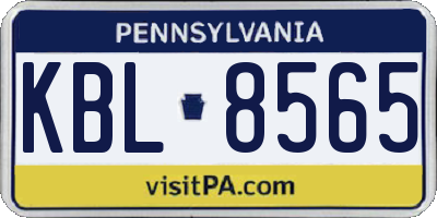 PA license plate KBL8565