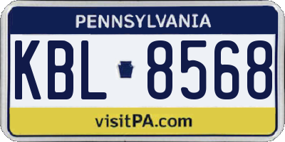 PA license plate KBL8568