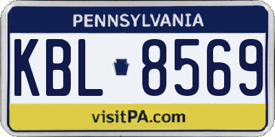 PA license plate KBL8569