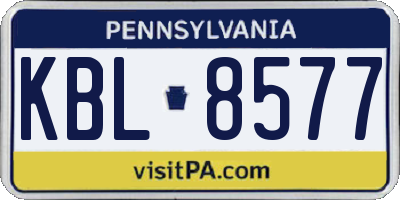 PA license plate KBL8577