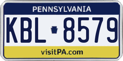 PA license plate KBL8579