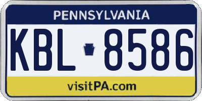PA license plate KBL8586