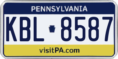PA license plate KBL8587