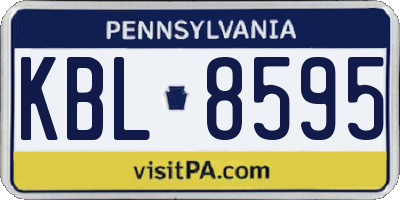 PA license plate KBL8595