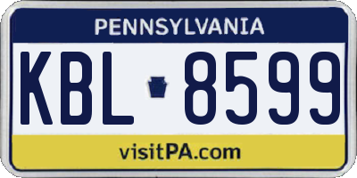 PA license plate KBL8599