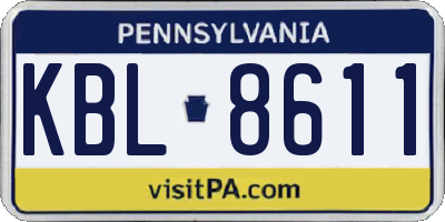 PA license plate KBL8611