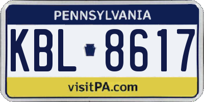 PA license plate KBL8617