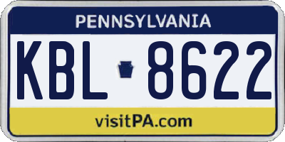 PA license plate KBL8622