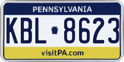PA license plate KBL8623
