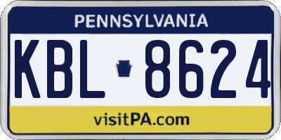 PA license plate KBL8624