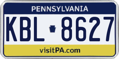 PA license plate KBL8627