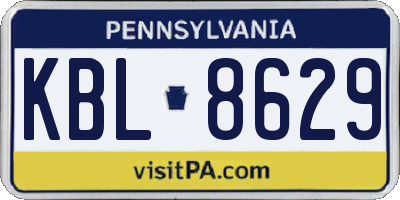PA license plate KBL8629