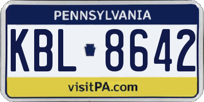 PA license plate KBL8642