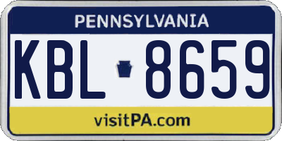 PA license plate KBL8659
