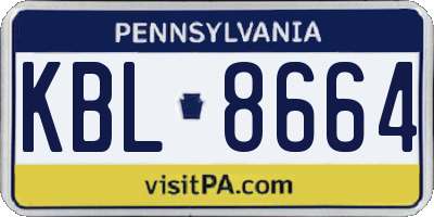 PA license plate KBL8664