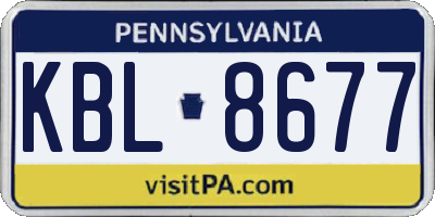 PA license plate KBL8677