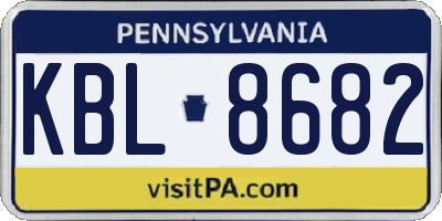 PA license plate KBL8682