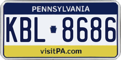 PA license plate KBL8686