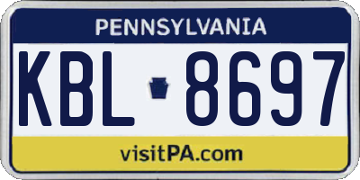 PA license plate KBL8697