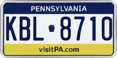 PA license plate KBL8710