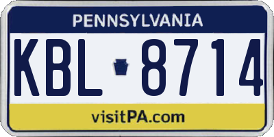 PA license plate KBL8714