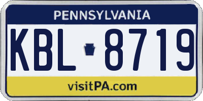 PA license plate KBL8719