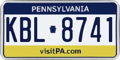 PA license plate KBL8741