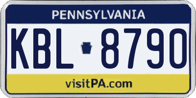 PA license plate KBL8790