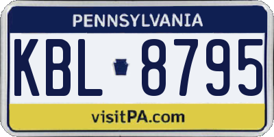PA license plate KBL8795