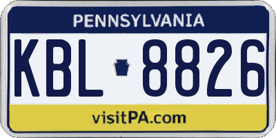 PA license plate KBL8826