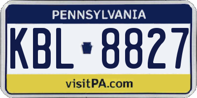 PA license plate KBL8827
