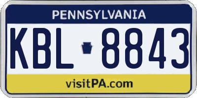 PA license plate KBL8843