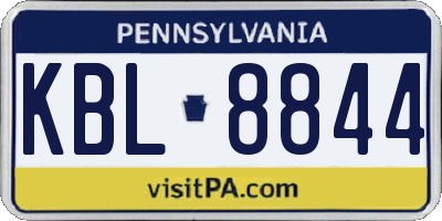 PA license plate KBL8844