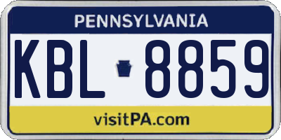 PA license plate KBL8859
