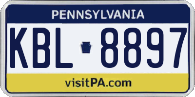 PA license plate KBL8897