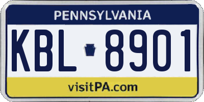 PA license plate KBL8901
