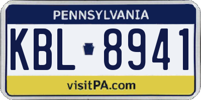 PA license plate KBL8941