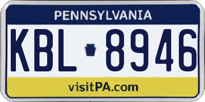 PA license plate KBL8946