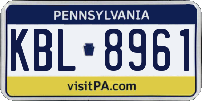 PA license plate KBL8961