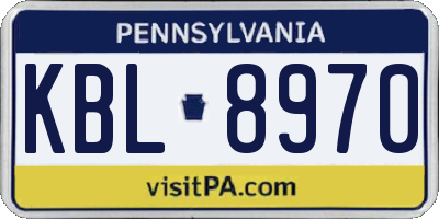 PA license plate KBL8970