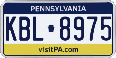 PA license plate KBL8975
