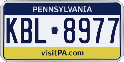 PA license plate KBL8977