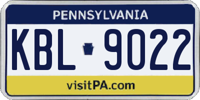 PA license plate KBL9022