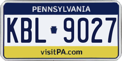 PA license plate KBL9027