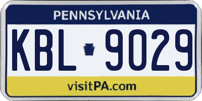 PA license plate KBL9029