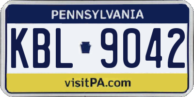 PA license plate KBL9042