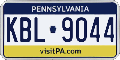 PA license plate KBL9044