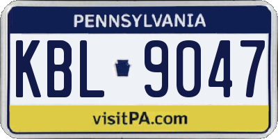 PA license plate KBL9047