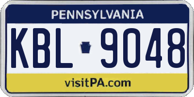 PA license plate KBL9048