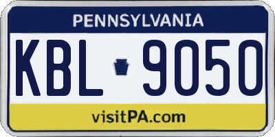 PA license plate KBL9050